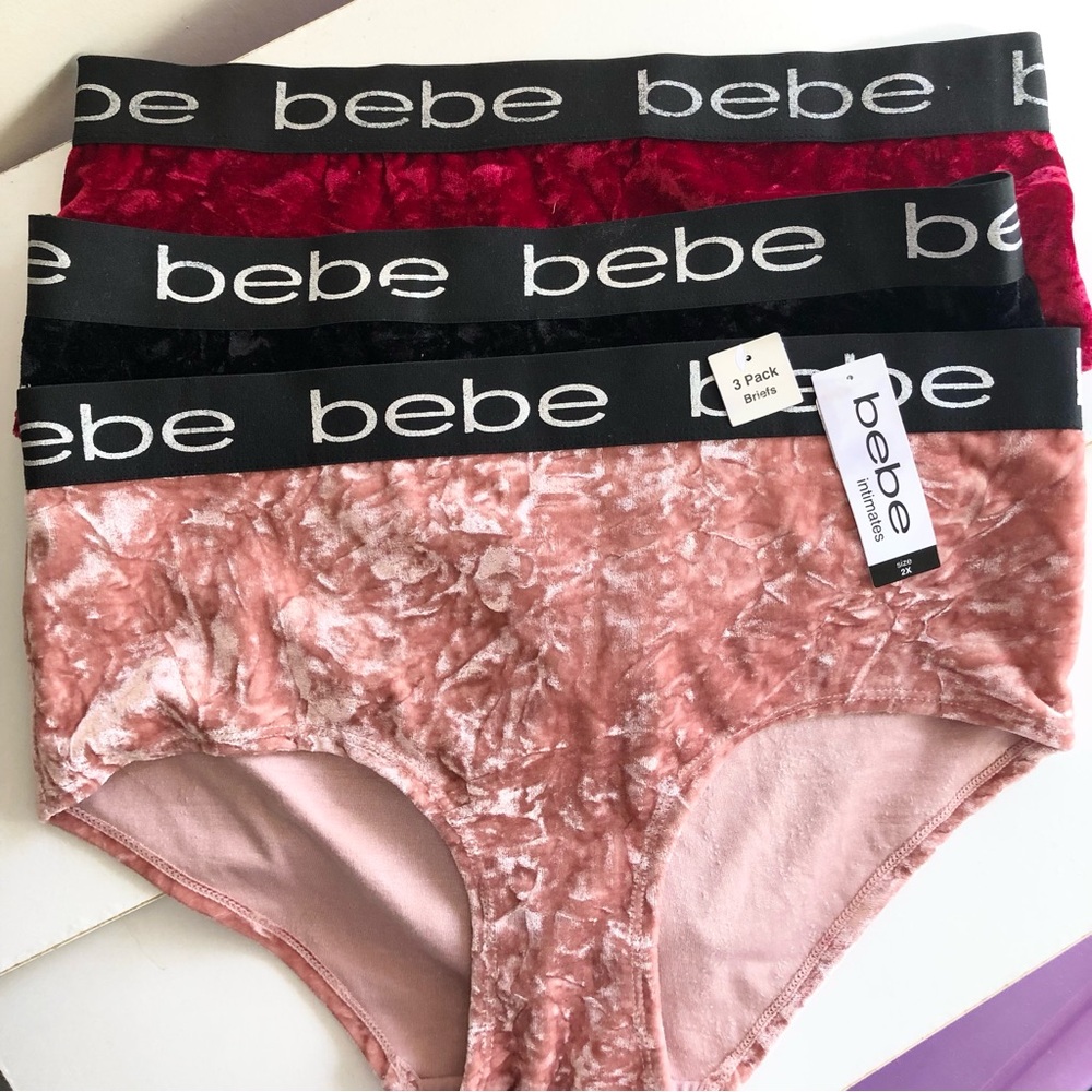 Bebe Velvet Panties Set of 3 Juniors Size XXL